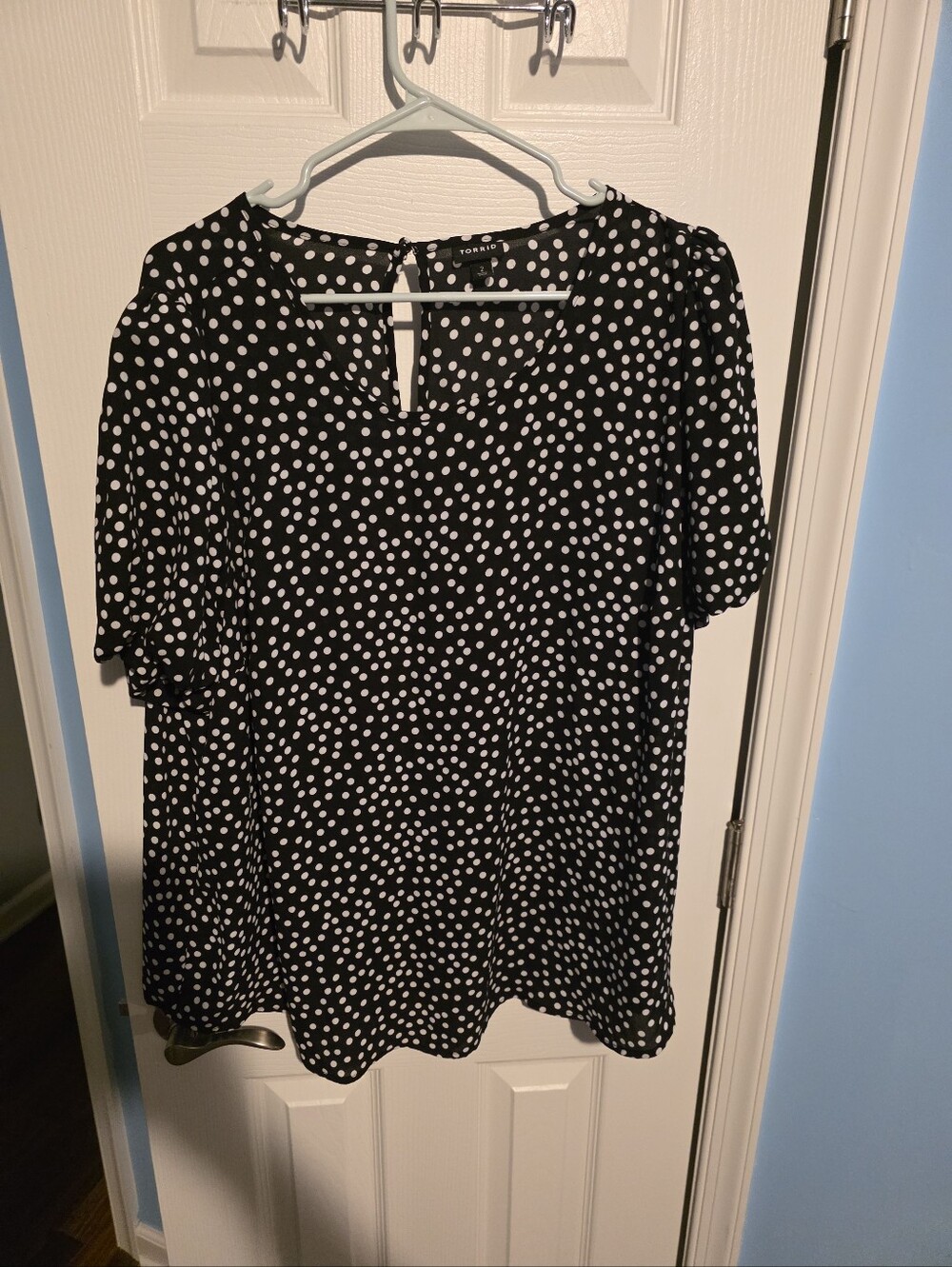 Torrid Short Sleeved Polka Dot Top